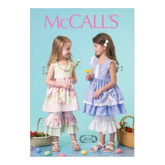 Mccall 's Patterns M7110 Vestido Niña Niño Pantalon Collar
