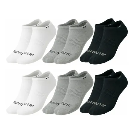 Kit 6 Pares Meia Sapatilha Invisivel Algodão Oferta Polo Fit