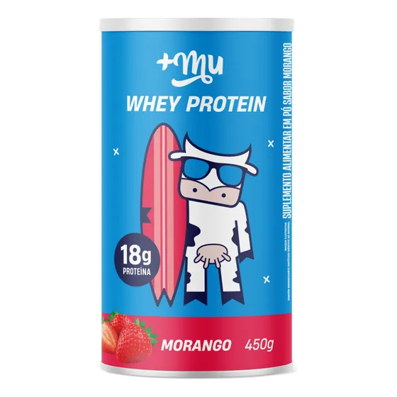 Whey Protein Tradicional 450g +Mu Sabor Morango