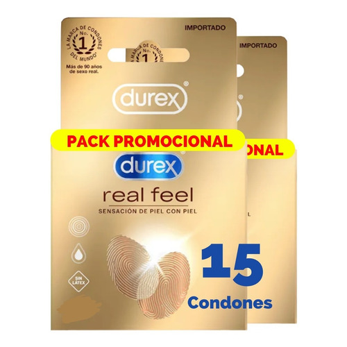 Preservativos Sin Latex. Durex Real Feel  Pack 15 Unidades