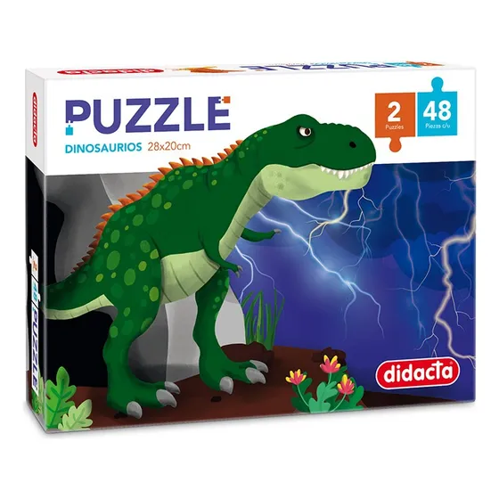 Juego De Mesa Puzzle Dinosaurio 2 X 48 Didacta 