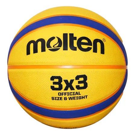Balon De Basquetbol 3x3 Molten Hule Deep Channel B33t2010 Color Amarillo/azul