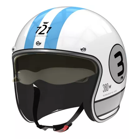 Casco para moto abierto Hawk 721  blanco brillante 380w talle L 