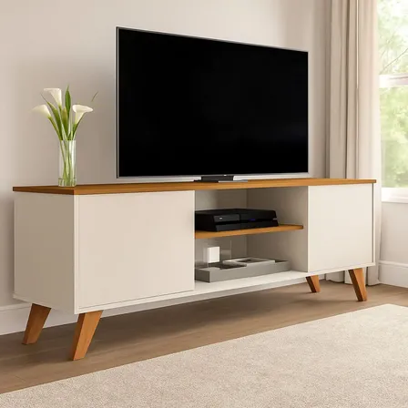 Rack Sala Estante Tv 58 Polegadas Home Bancada Helena