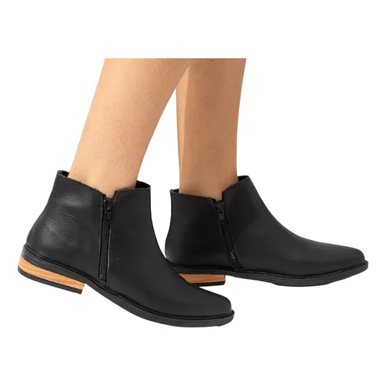 Bota Botineta Doble Cierre Cuero Vacuno Moscu Bakanas Shoes