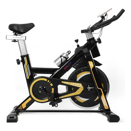 Bicicleta Ergométrica Spinning Mecanica Roda Inércia 13kgs Preto/amarelo