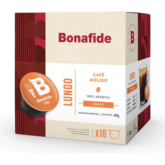 Cafe Lungo X10 Capsulas Bonafide Para Dolce Gusto