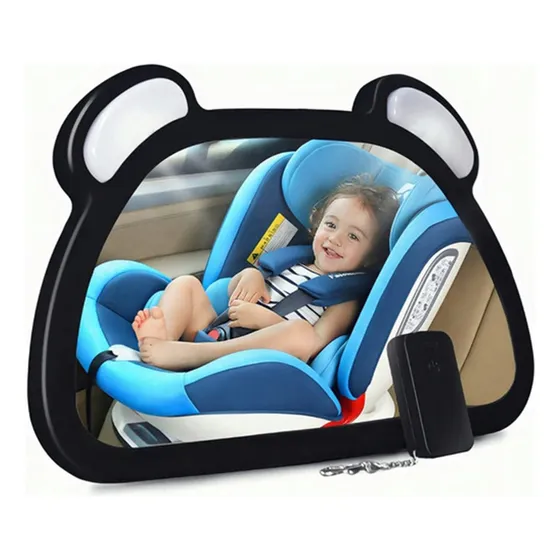 Espejo Para Bebé Retrovisor De Asiento Carro Con Luces Led