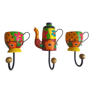 Kit 3 Cabideiros Cozinha Bule Duas XĂcaras Porta Pano Prato Kit 3 Cabideiros Cozinha Bule Duas XĂcaras Porta Pano Prato