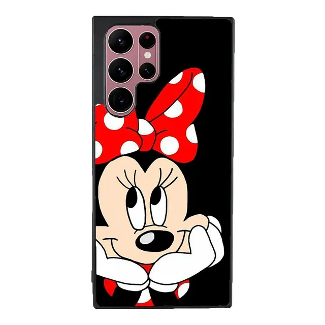 Funda Para Galaxy Minnie Mouse Fondo Negro Moda Disney Moño
