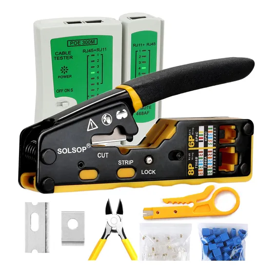 Kit De Herramientas De Crimpado Solsop Pass Through Rj45 Eth