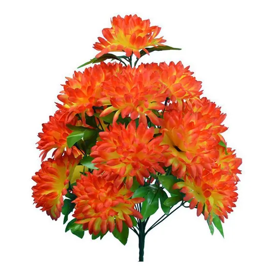 Ramo De 18 Flores Follajes Artificiales Flor De Cempasuchil