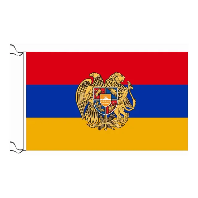 Bandera De Armenia Con Escudo De Armas 90 X 150 Cm