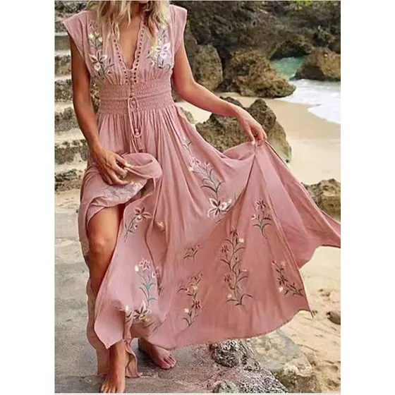 Vestido Verano Vintage Vestido Largo Ropa De Playa