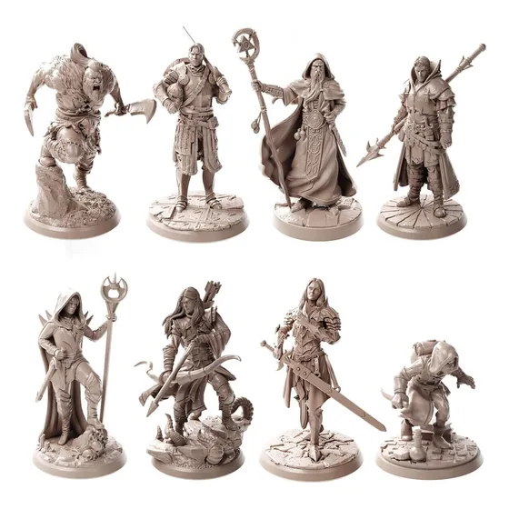 Kit 8 Miniaturas Dungeons And Dragons D&d Rpg - Heróis