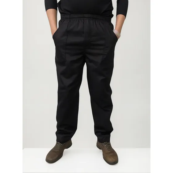 Calça De Trabalho Brim Reforçada Preta Ajf Uniformes