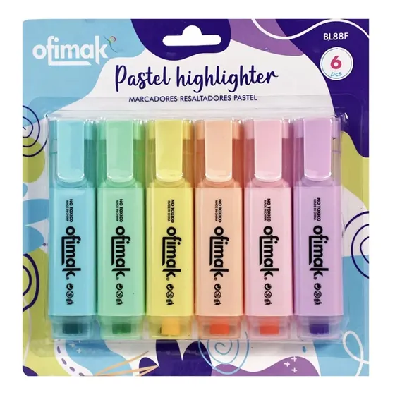 Set De Marcadores Resaltadores Pasteles Highlighter