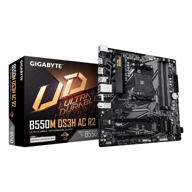 Tarjeta Madre Gigabyte B550m Ds3h Ac R2 Am4 Ddr4 Matx