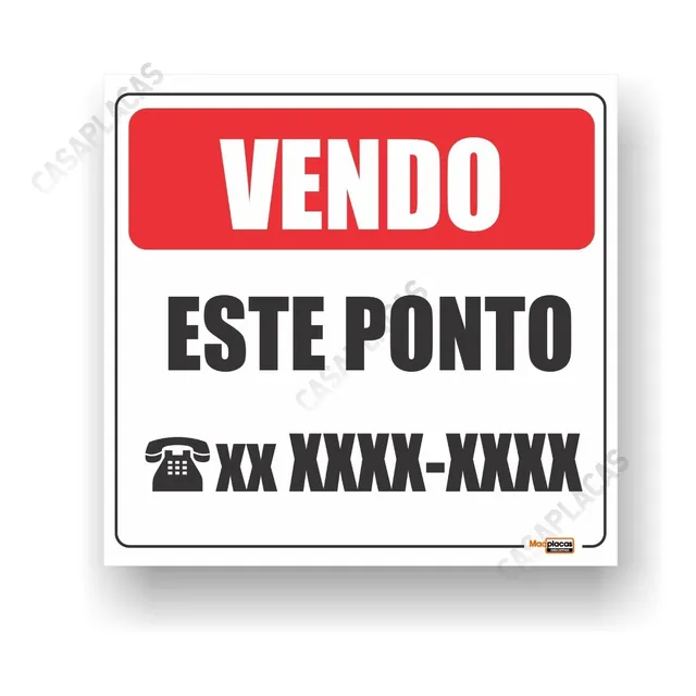 Placa Comercio Vendo Este Ponto Personalizada Com Pvc 
