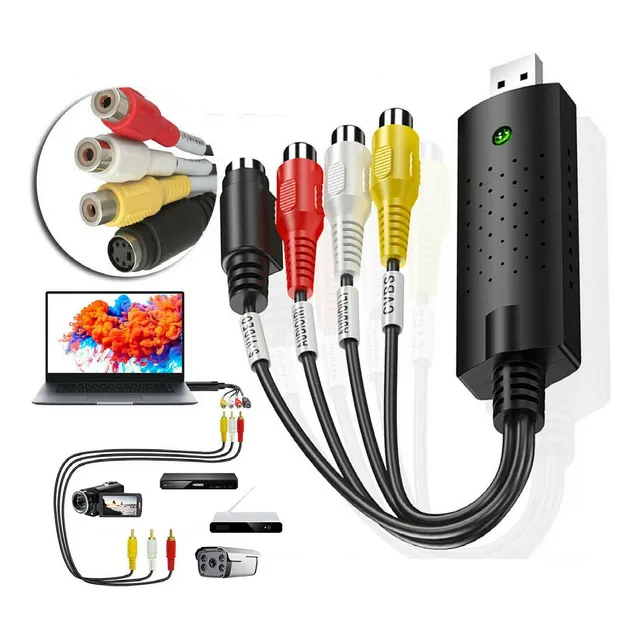 Tarjeta Capturadora Usb 2.0 Rca Audio Y Video Tv Dvd Vhs W10