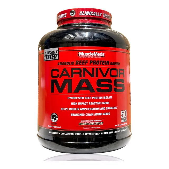 Proteina Musclemeds Carnivor Mass 6 Libras Los Sabores Sabor Chocolate Fudge 5.9lb