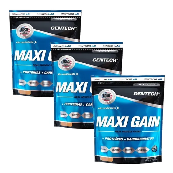 Maxi Gain X3 Gentech Proteína Whey + Carbos + Amino