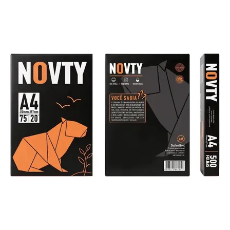 Papel Sulfite A4 75g Resma 500 Folhas Premium Novty Branco