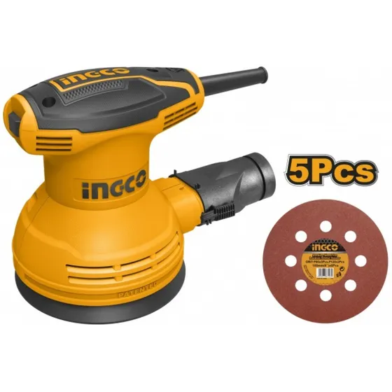Lijadora Excentrica O Roto-orbital 5 320w Industrial Ingco Color Amarillo