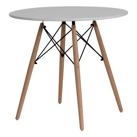 Mesa Redonda De Jantar Cozinha Eames Eiffel 110cm 6 Lugares Cor da tampa Mesa Redonda Jantar Eames Eiffel Branco