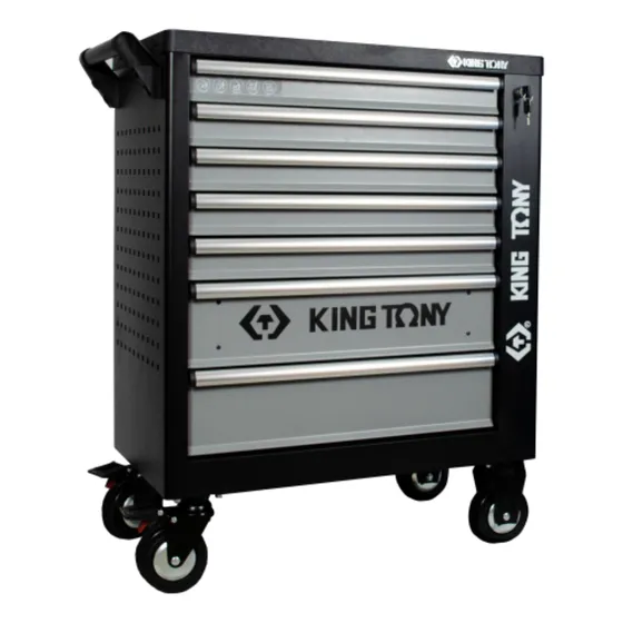 Carrinho Metálico C 7 Gavetas Tunning Trolley - King Tony Cor Cinza E Preto
