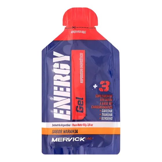 Gel Energy Repositor Energetico 40g Mervick Lab Cafeina Unid