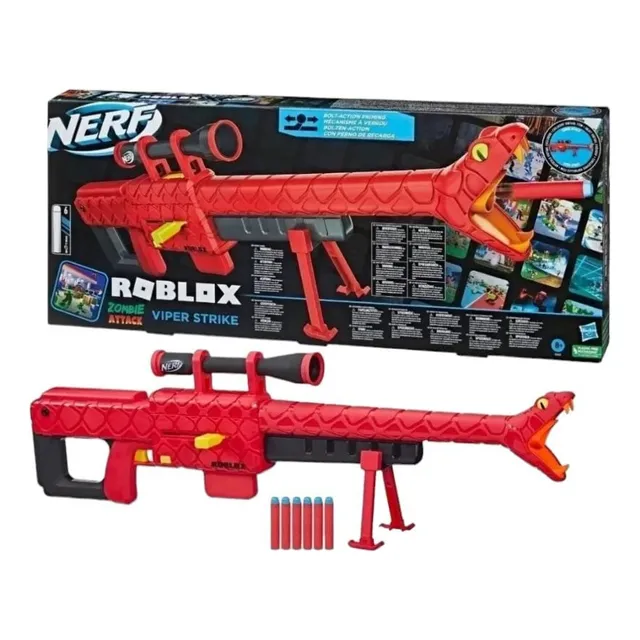 Lanzador Nerf Roblox Zombie Attack Viper Strike Con 6 Dardos
