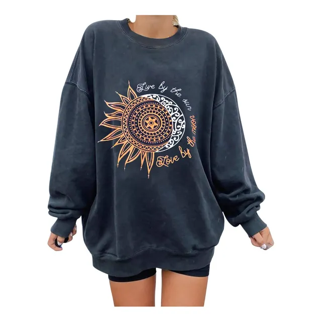 Sudadera Grafica Blusa Gotica Casual Tops Largo Jersey Manga