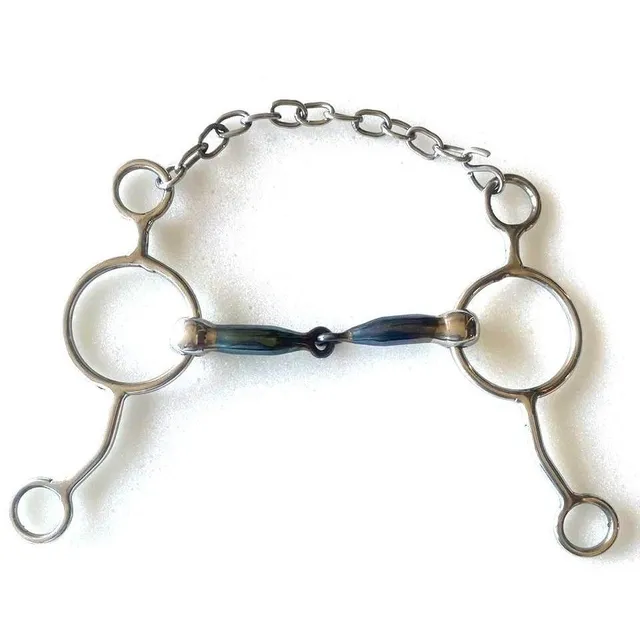 Bridão Levantador 3 Argolas Bocal De Ferro Bolinha De Cavalo