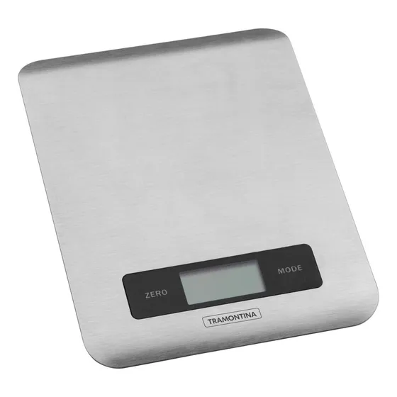 Báscula digital de cocina Tramontina Inox adecuada, color gris, capacidad máxima de 5 kg