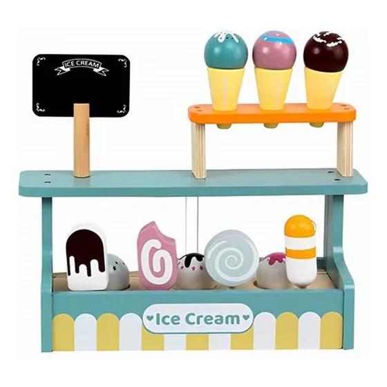 Juego De Heladeria En Madera - Exhibidor Con Helados (ak0143