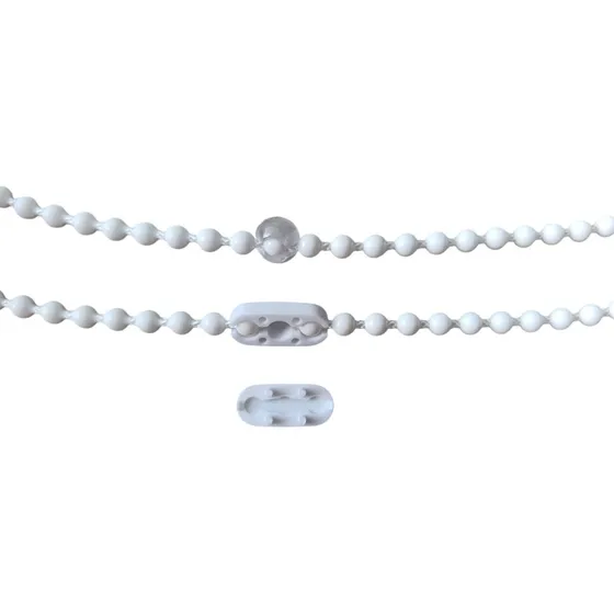 Cadenilla Plástica para Cortinas Roller 3 Metros Conector Y Tope transparente