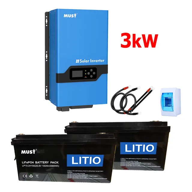 Kit De Respaldo Eléctrico 3kw Banco Baterías Litio 5.12 Kwh