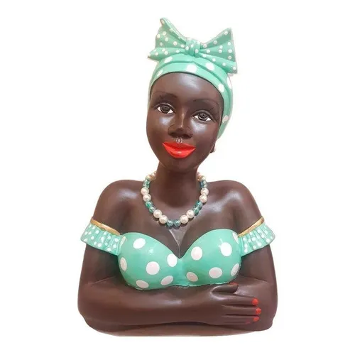 Boneca Namoradeira Grande Com Laço No Cabelo - Verde Água