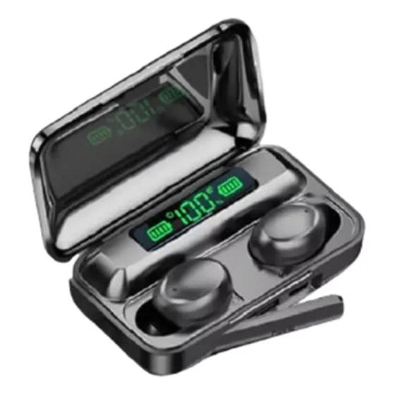 Fone De Ouvido Sem Fio Bluetooch F9-5 Tws Lcd Cor Preto