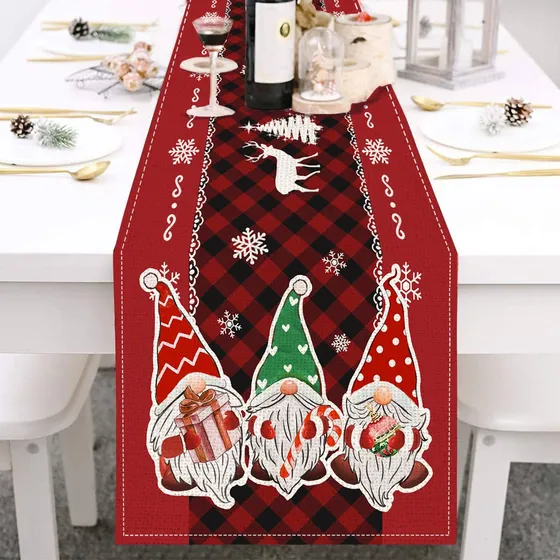 Pinata Camino Mesa Navidad Para 72  Largo Rojo Gnomo 13 X