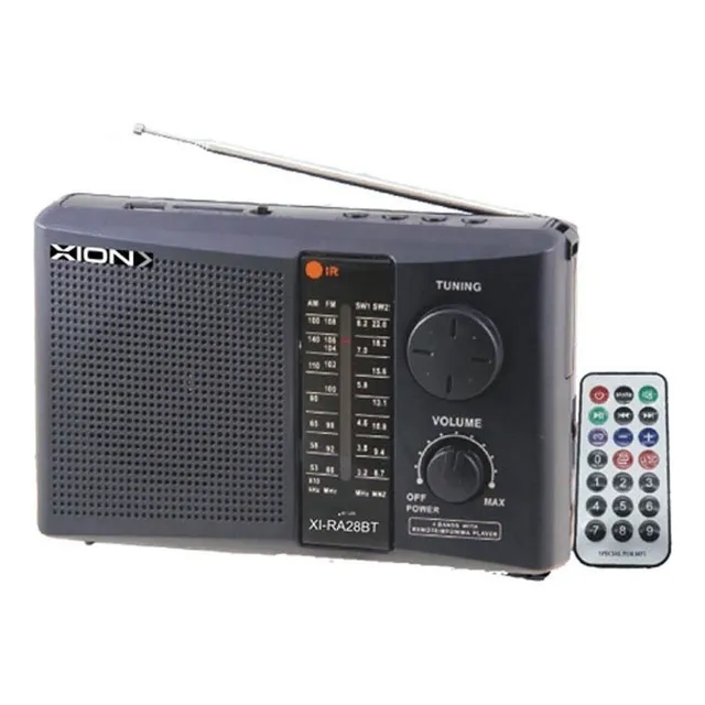 Radio Portatil Xion 7 Bandas Bluetooth Control Remoto Color Negro