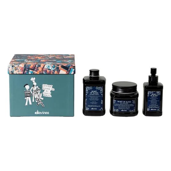 Kit Davines Heart Of Glass -sh + Cond 250ml + Leave-in 150ml