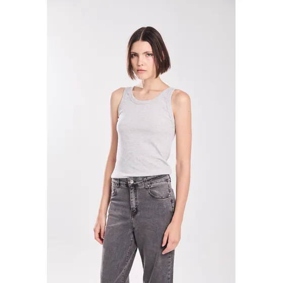 Musculosa Calce Básico Gris Melange Claro Koxis Mujer