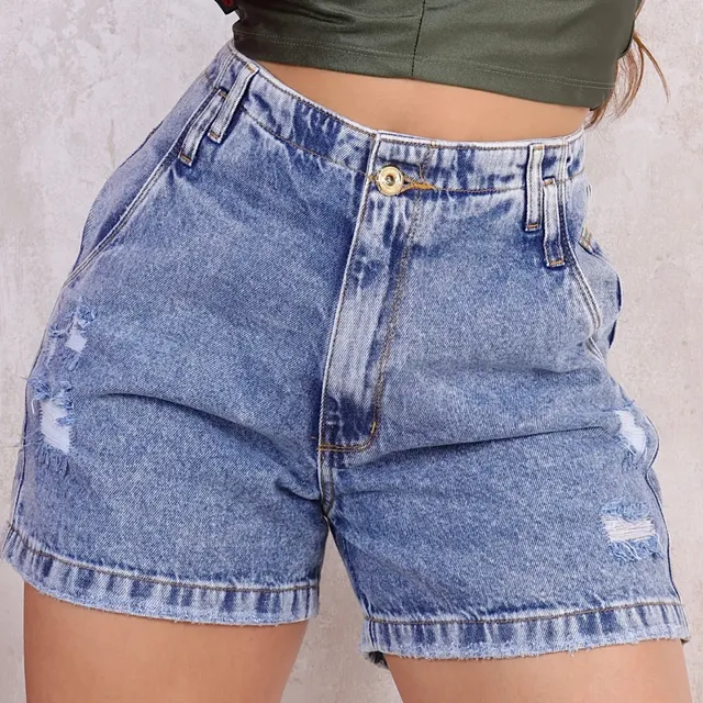 Short Mon 100% Boyfriend Meia Coxa Cintura Alta Feminina