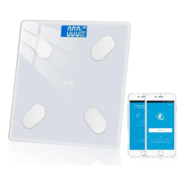 Bascula Pesa Vidrio 180kg Inteligente Con Bluetooth Digital