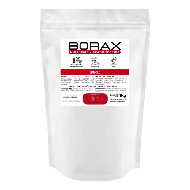 Borax Pentahidratado Fundición Hogar 1 Kg Bigold Alta Pureza