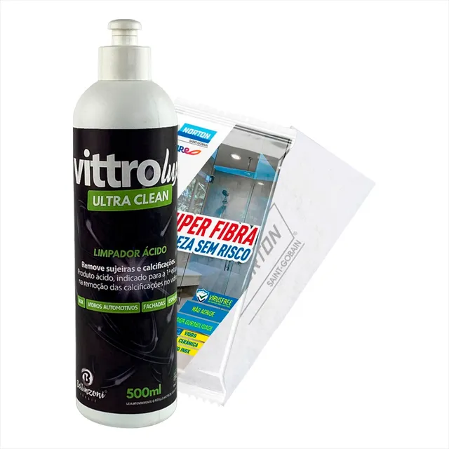 Limpa Vidros Ultra Clean Remove Sujeiras 500ml E Super Fibra