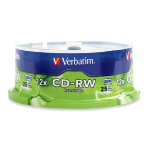 Disco Cd-rw Verbatim - Cd-rw, 700 Mb, 25, 12x, 80 Min