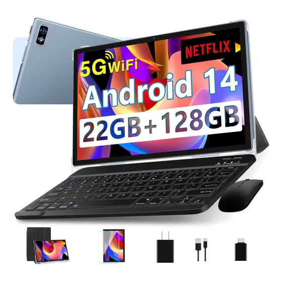 Tablet 10 Android 14 5g 8000mah 22+128gb 8core Teclado Ratón